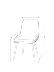 Set of 2 Monza Faux Leather Dark Grey Hamilton Black Leg Dining Chairs - Image 8 of 8