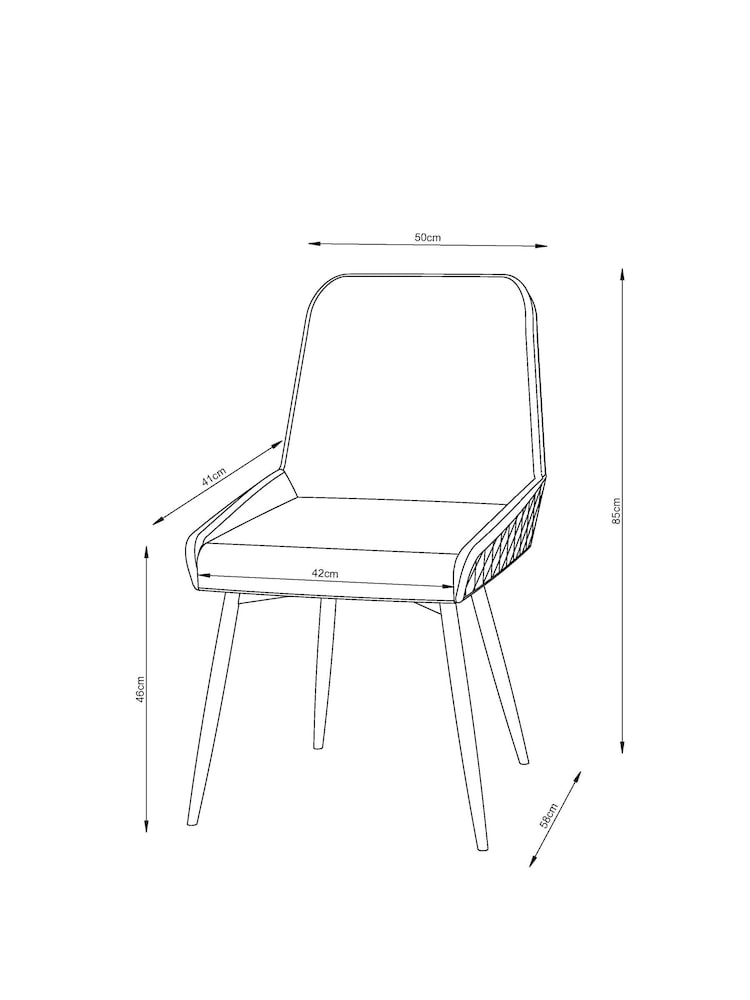 Set of 2 Monza Faux Leather Dark Grey Hamilton Black Leg Dining Chairs - Image 8 of 8