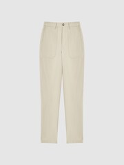 Reiss Stone Erin Cotton Tapered Trousers - Image 2 of 7