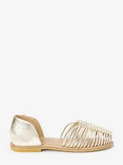 Gold Forever Comfort® Leather 2 Part Woven Shoes - Image 1 of 6