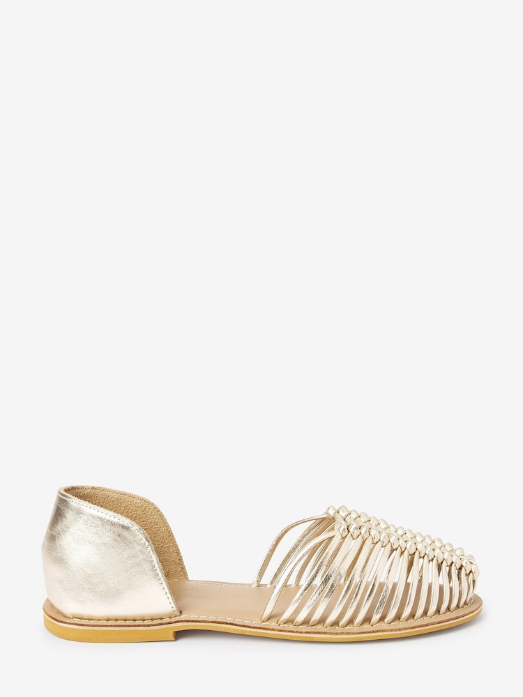 Gold Forever Comfort® Leather 2 Part Woven Shoes - Image 1 of 6