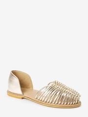 Gold Forever Comfort® Leather 2 Part Woven Shoes - Image 2 of 6