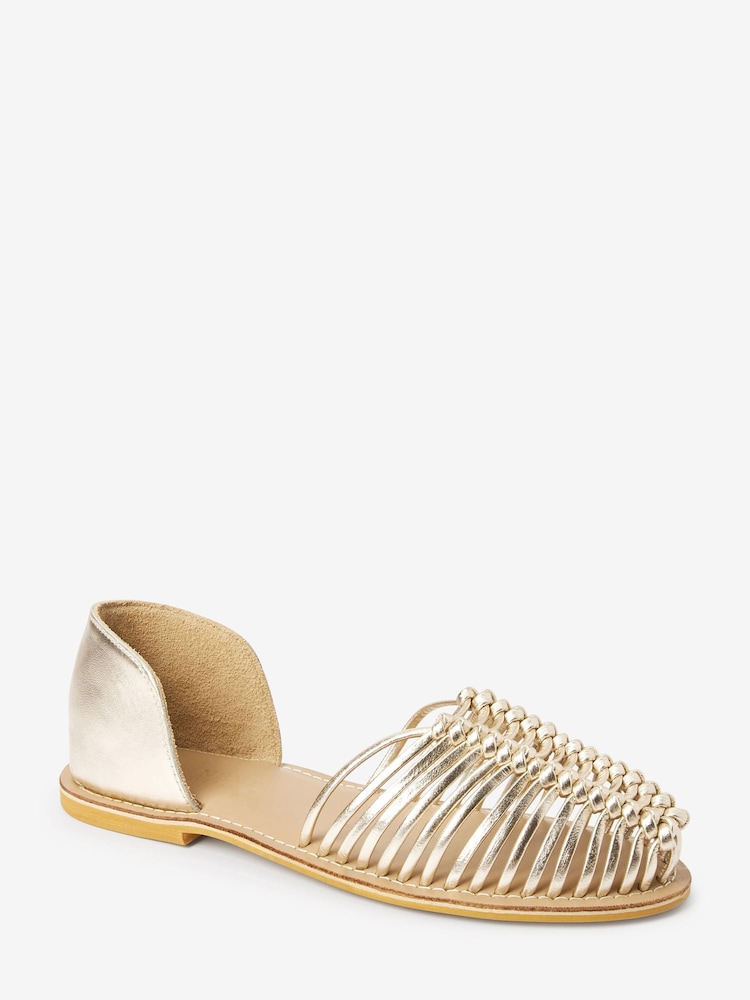 Gold Forever Comfort® Leather 2 Part Woven Shoes - Image 2 of 6