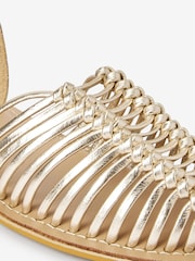 Gold Forever Comfort® Leather 2 Part Woven Shoes - Image 4 of 6