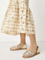 Gold Forever Comfort® Leather 2 Part Woven Shoes - Image 6 of 6