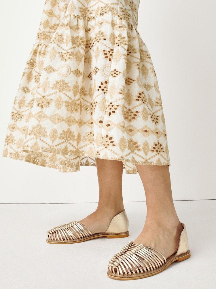 Gold Forever Comfort® Leather 2 Part Woven Shoes - Image 6 of 6