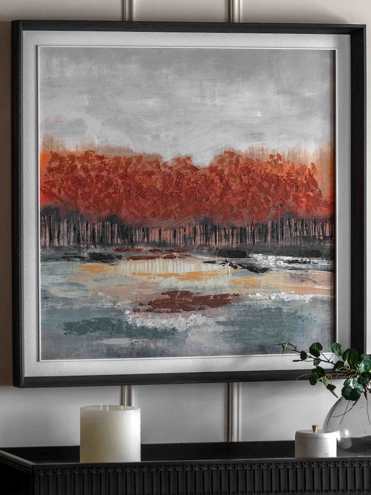 Gallery Home Red Vibrant Visit Framed Canvas - Image 1 of 5