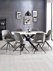 Julian Bowen White Marble/Grey Bradley Rectangular Dining Set with 6 Jonah Chairs - Image 1 of 9