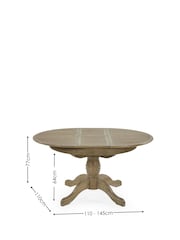 Julian Bowen Set of 4 Limed Oak Oatmeal Camille Round Dining Rattan Back Chairs - Image 12 of 12