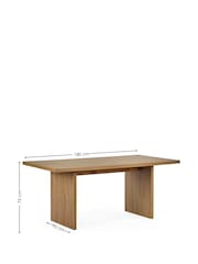 Julian Bowen Oak Effect/Cream Arundel Rectangular Dining Set with 6 Ella Chairs - Image 4 of 7