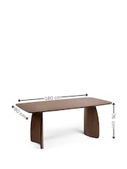 Julian Bowen Walnut/Grey Artemis Rectangular Dining Set with 6 Chairs - Image 7 of 10