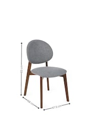 Julian Bowen Walnut/Grey Artemis Rectangular Dining Set with 6 Chairs - Image 8 of 10