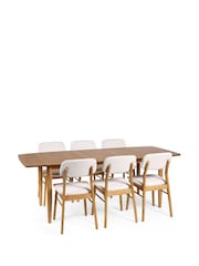 Julian Bowen Ivory/Natural Oak Theia Extending Dining Set with 6 Chairs - Image 3 of 8