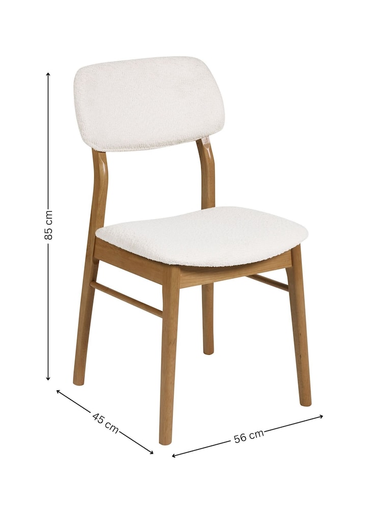 Julian Bowen Ivory/Natural Oak Theia Extending Dining Set with 6 Chairs - Image 8 of 8 Julian Bowen Ivory/Natural Oak Theia Extending Dining Set with 6 Chairs - Image 8 of 8