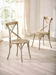 Julian Bowen Limed OakOatmeal Camille Round Dining Set with Satie Chairs - Image 6 of 11