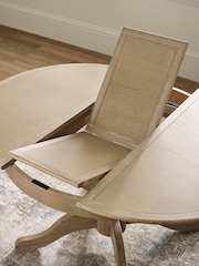 Julian Bowen Limed OakOatmeal Camille Round Dining Set with Satie Chairs - Image 8 of 11