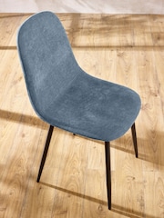 Julian Bowen Black/Blue Nero 80cm Round Dining Set with 4 Lottie Chairs - Image 2 of 8
