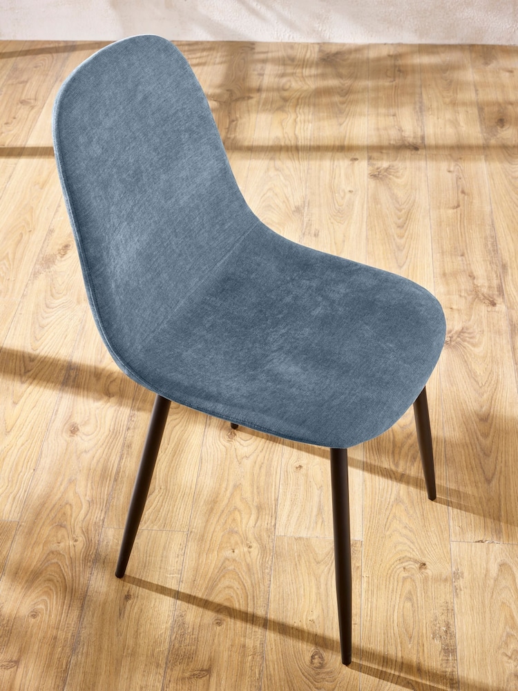 Julian Bowen Black/Blue Nero 80cm Round Dining Set with 4 Lottie Chairs - Image 2 of 8