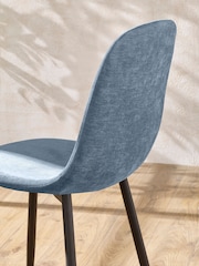 Julian Bowen Black/Blue Nero 80cm Round Dining Set with 4 Lottie Chairs - Image 3 of 8