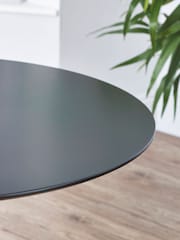 Julian Bowen Black/Blue Nero 80cm Round Dining Set with 4 Lottie Chairs - Image 4 of 8