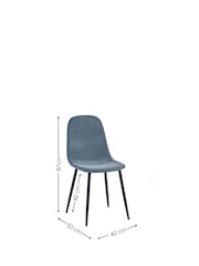 Julian Bowen Black/Blue Nero 80cm Round Dining Set with 4 Lottie Chairs - Image 8 of 8