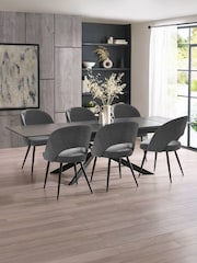 Julian Bowen Set of 6 BlackGrey Osaka Extending Dining Ella Chairs - Image 1 of 11