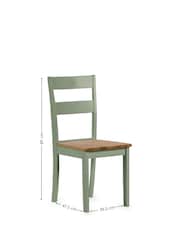 Julian Bowen Sage Green/Natural Oak Linwood Round Dropleaf Dining Set with 4 Chairs - Image 6 of 6