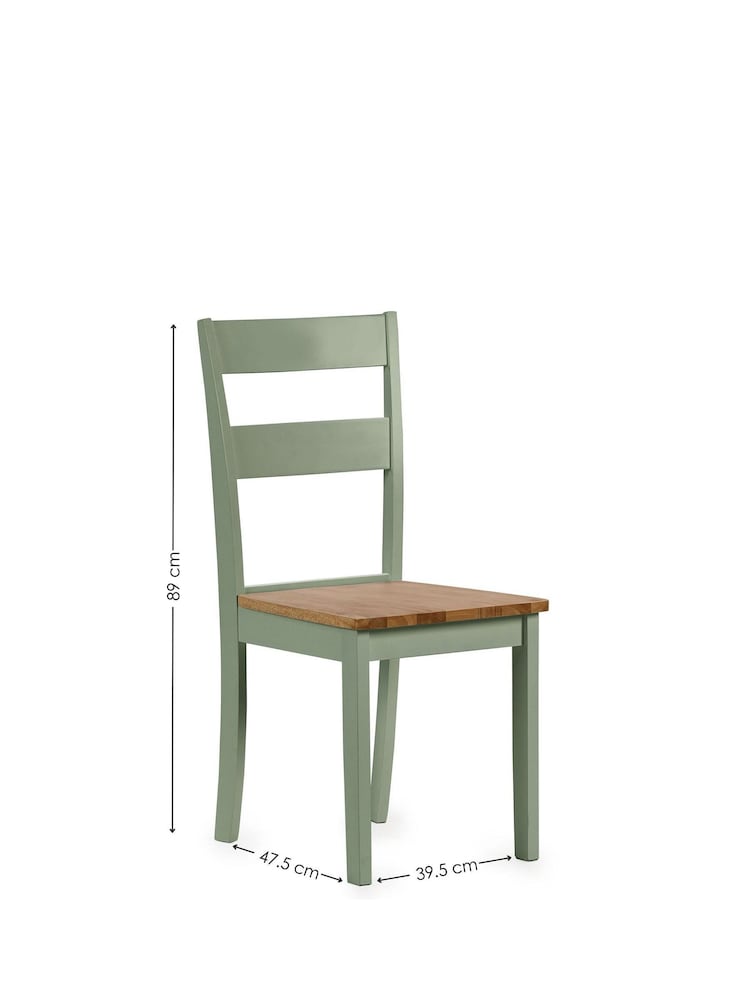 Julian Bowen Sage Green/Natural Oak Linwood Round Dropleaf Dining Set with 4 Chairs - Image 6 of 6 Julian Bowen Sage Green/Natural Oak Linwood Round Dropleaf Dining Set with 4 Chairs - Image 6 of 6