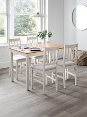 Julian Bowen Ivory/Oak Coxmoor Rectangular Dining Set with 4 Chairs - Image 1 of 6