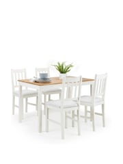 Julian Bowen Ivory/Oak Coxmoor Rectangular Dining Set with 4 Chairs - Image 2 of 6