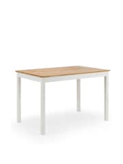 Julian Bowen Ivory/Oak Coxmoor Rectangular Dining Set with 4 Chairs - Image 3 of 6