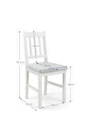 Julian Bowen Ivory/Oak Coxmoor Rectangular Dining Set with 4 Chairs - Image 5 of 6