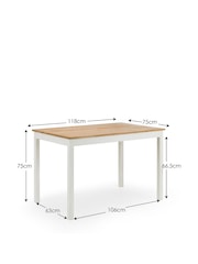 Julian Bowen Ivory/Oak Coxmoor Rectangular Dining Set with 4 Chairs - Image 6 of 6