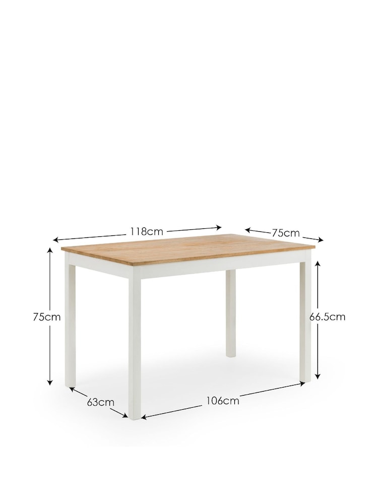 Julian Bowen Ivory/Oak Coxmoor Rectangular Dining Set with 4 Chairs - Image 6 of 6 Julian Bowen Ivory/Oak Coxmoor Rectangular Dining Set with 4 Chairs - Image 6 of 6