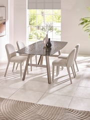 Julian Bowen Smoked Glass/Beige Callisto Glass Dining Set with 4 Holly Chairs - Image 1 of 9