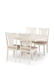 Julian Bowen Ivory Stanmorer Round Extending Dining Set with 4 Chairs - Image 2 of 5