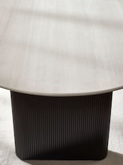 Julian Bowen White/Black Bolivia Oval Dining Set with 4 Franklin Chairs - Image 7 of 9