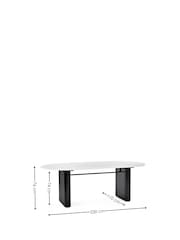 Julian Bowen White/Black Bolivia Oval Dining Set with 4 Franklin Chairs - Image 9 of 9