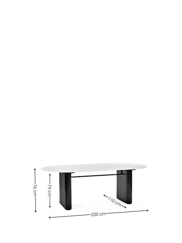 Julian Bowen White/Black Bolivia Oval Dining Set with 4 Franklin Chairs - Image 9 of 9 Julian Bowen White/Black Bolivia Oval Dining Set with 4 Franklin Chairs - Image 9 of 9