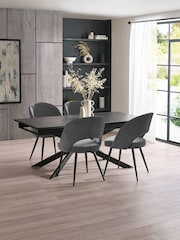 Julian Bowen Set of 4 BlackGrey Osaka Extending Dining Ella Chairs - Image 1 of 10