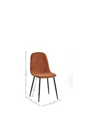 Julian Bowen Black/Orange Nero 80cm Round Dining Set with 4 Lottie Chairs - Image 8 of 8