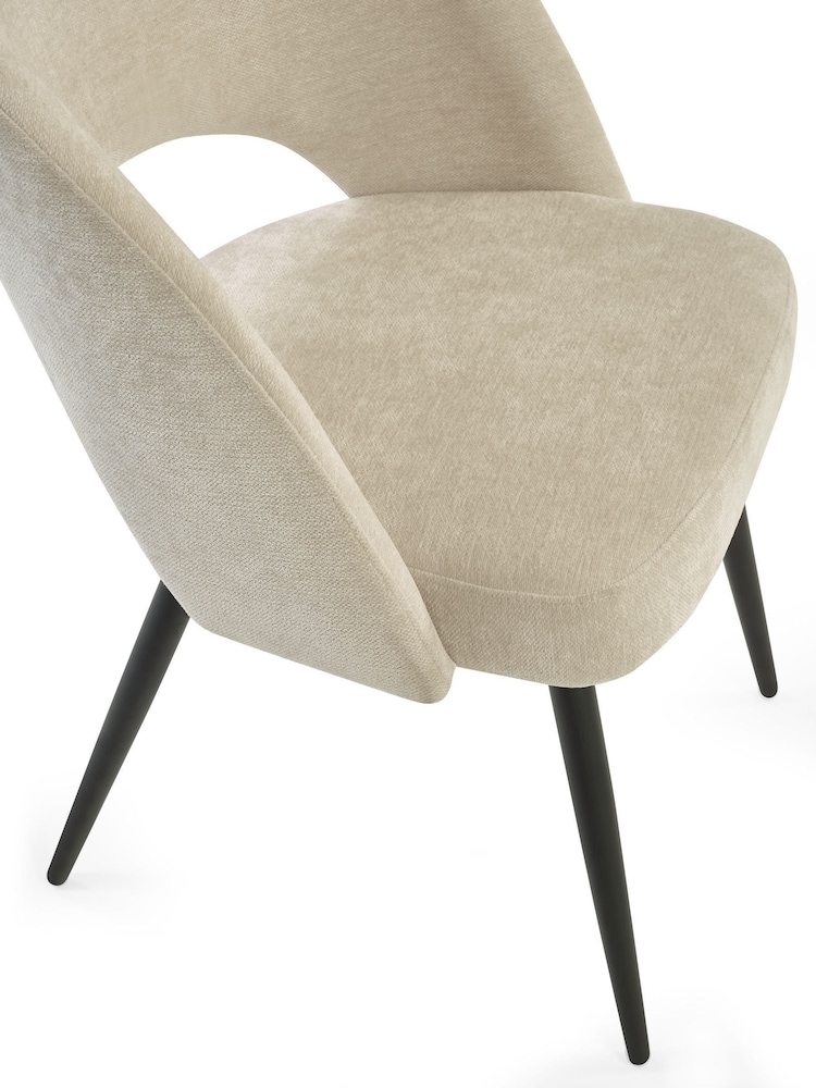 Julian Bowen Oak/Black Harvey Curved Edge Dining Set with 4 Ella Chairs - Image 7 of 7 Julian Bowen Oak/Black Harvey Curved Edge Dining Set with 4 Ella Chairs - Image 7 of 7