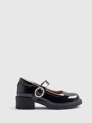 River Island Black Back To School Heeled Mary Jane Shoes - Image 1 of 5