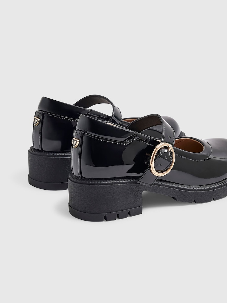 River Island Black Back To School Heeled Mary Jane Shoes - Image 5 of 5