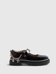 River Island Black Back To School Chain Bracelet Mary Jane Shoes - Image 1 of 6