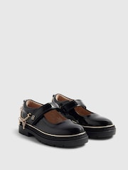 River Island Black Back To School Chain Bracelet Mary Jane Shoes - Image 2 of 6