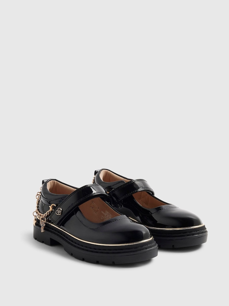 River Island Black Back To School Chain Bracelet Mary Jane Shoes - Image 2 of 6 River Island Black Back To School Chain Bracelet Mary Jane Shoes - Image 2 of 6