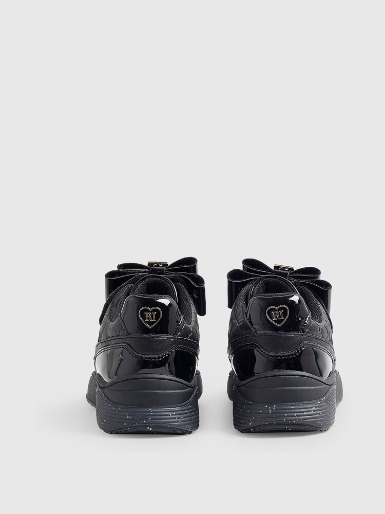 River Island Black Back To School Bow Trainers - Image 2 of 5