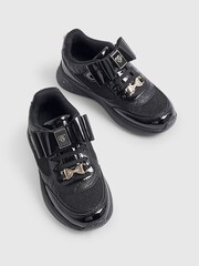 River Island Black Back To School Bow Trainers - Image 3 of 5