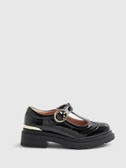 River Island Black Back To School Chunky Brogue Shoes - Image 1 of 5